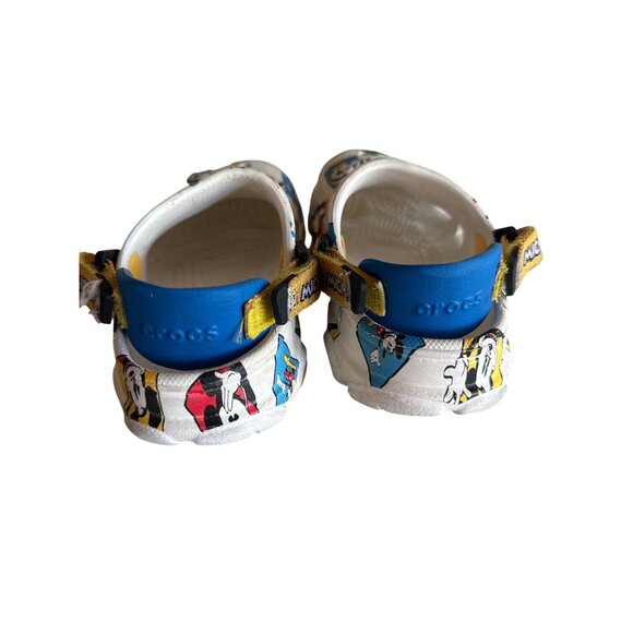 Disney Mickey Mouse Kids Crocs Size 10 Iconic Comfort Adjustable Strap White & B - Picture 3 of 4